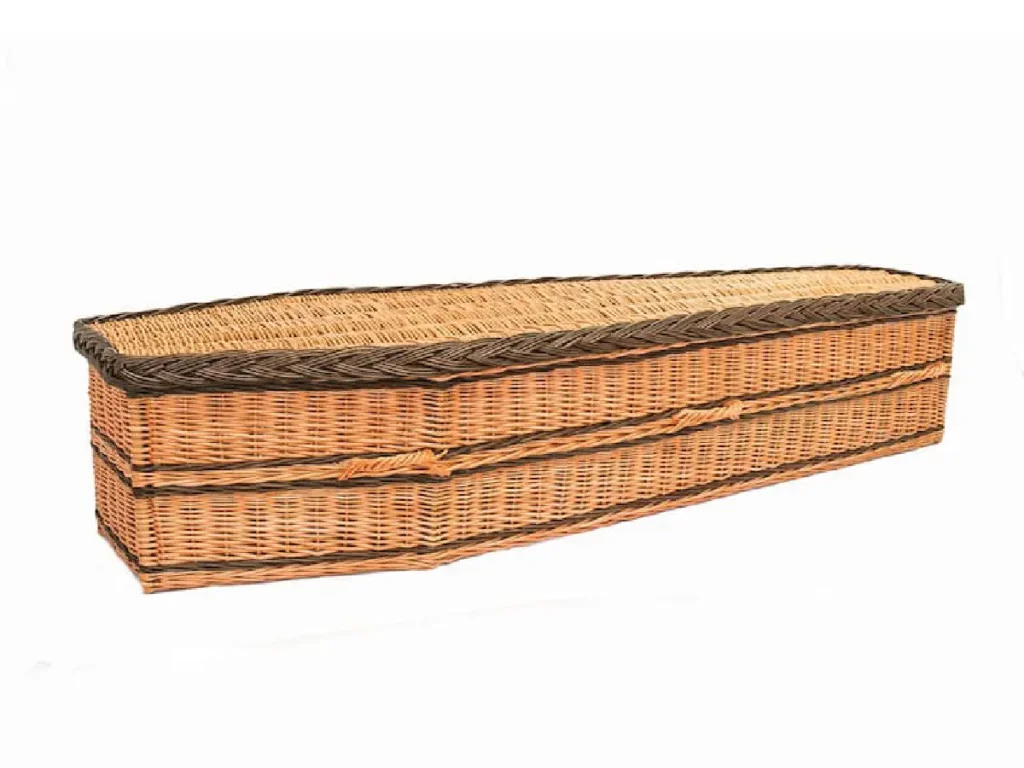Blackdown traditional coffin in buff and steamed willow