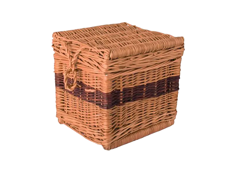 A woven willow ashes casket.